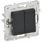 SKANDY Выключатель 2-клавишный 10А SK-V04Bl черный IEK