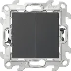 Выключатель двухклавишный Push@Go, графит