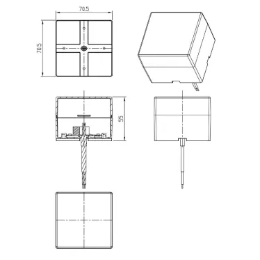 Модуль светящийся соединительный SML-AC-B-6K-04 для светильников SML 3Вт 6500K 270Лм квадрат черный