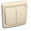 ЭТЮД Выключатель двухклавишный скрытый с подсветкой бежевый сх.5