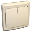 ЭТЮД Выключатель двухклавишный скрытый с подсветкой бежевый сх.5
