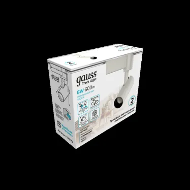 Светильник светодиодный трековый на шинопровод ДПО 6 Вт 600 лм 4000К AC 220В Белый IP20 D110х155мм однофазный угол 36 грд Track Gauss