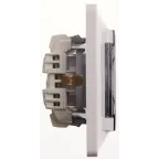 GLOSSA Розетка с заземлением со шторками с крышкой белая в сборе IP44