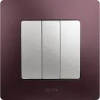 ETIKA Выключатель трехклавишный алюминий 10АХ