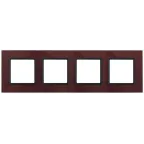 Рамка на 4 поста, стекло, Эра Elegance, бордо+антр, 14-5104-25