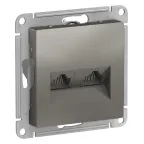 Розетка ATLASDESIGN двойная компьютерная RJ45+RJ45 категория 5E механизм сталь