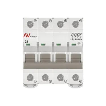 Выключатель автоматический AV-6 DC 4P 6A (C) 6kA AVERES