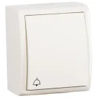 15 Aqua Кнопка клавишная с символом «звонок» IP54 10А 250В винтовой зажим S15A слоновая кость