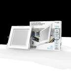 Светильник светодиодный ДВО 18 Вт 1480 лм 4000К AC 220В IP20 квадрат 200х200х36мм монт разм 170х170мм Алюминий с декоративным стеклом Glass Gauss