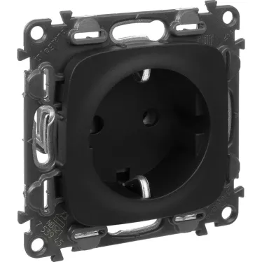 Valena ALLURE Розетка силовая 2К+З 16А 250В винтовые зажимы антрацит