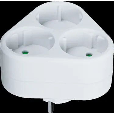Разветвитель Navigator 94 694 NAD-S-3X-WH 3 гнезда треугольник без заземления