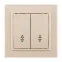 Выключатель двухклавишный СП проходной 10А бежевый Минск