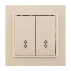 Выключатель двухклавишный СП проходной 10А бежевый Минск