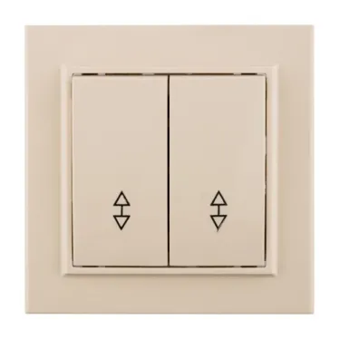 Выключатель двухклавишный СП проходной 10А бежевый Минск