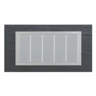 Рамка с суппортом на 8 узких модулей, S82C, сланец - алюминий (композит)