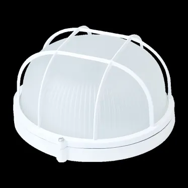 Светильник ЖКХ под лампу 1хE27 AC 220В IP54 круг D176х190мм с решеткой max 60Вт НБП Gauss