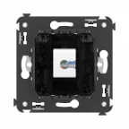 Avanti Телефонная розетка RJ-12 без шторки в стенуодинарная Черный квадрат