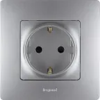 ETIKA Розетка с заземлением со шторками алюминий винтовые зажимы