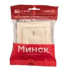 Выключатель одноклавишный СП проходной 10А бежевый Минск