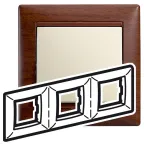 VALENA Рамка 3 поста горизонтальная тонированное дерево