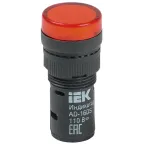 Лампа AD16DS LED матрица d16мм красный 12В AC/DC