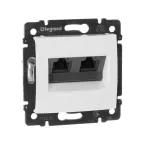 VALENA Розетка компьютерная RJ45х2 UTP белая