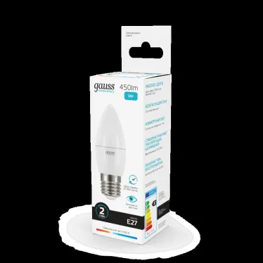 Лампа светодиодная LED 6 Вт 450 лм 4100К свеча нейтральный E27 AC 220В Elementary Gauss