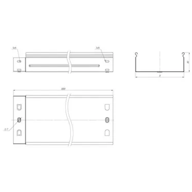 Лоток неперфорированный металлический 80х500х3000-1.0 мм (6м)