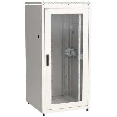 Шкаф сетевой 19' LINEA N 33U 800х800мм стеклянная передняя дверь задняя металлическая серый