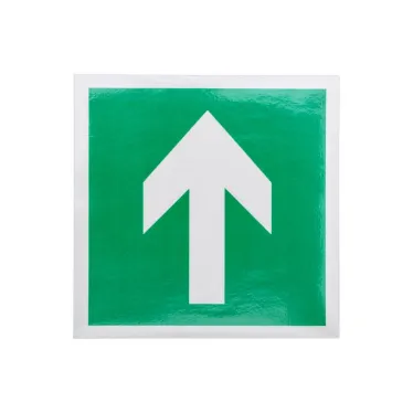 Наклейка эвакуационный знак Направляющая стрелка100х100 мм,