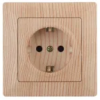 Розетка Intro Solo 4-202-11 с заземлением 2P+E Schuko, 16А-250В, IP20, СУ, сосна