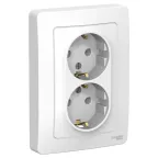 BLANCA скрытой установки розетка двойная с заземлением без шторок, 16А, 250В, белый
