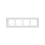 Рамка на 4 поста, S82N, белый - белый (стекло)