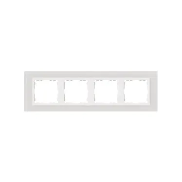 Рамка на 4 поста, S82N, белый - белый (стекло)