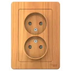 BLANCA скрытой установки розетка двойная без заземления без шторок, 16А, 250В, ясень