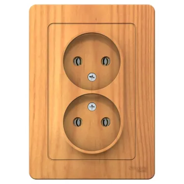 BLANCA скрытой установки розетка двойная без заземления без шторок, 16А, 250В, ясень