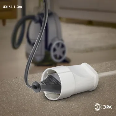 Удлинитель UX(6)-1-3m без заземл, ПВС 2x0,75мм2, 1гн, 3м (20/960) UX(6)-1-3m