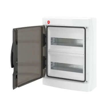 Щит настенный с дверцей 24 модуля IP65 серый с клеммным блоком 63А