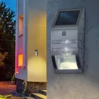 Фасадный светильник Хром, на солнечной батарее, 3LED, 50lm ERFS012-26