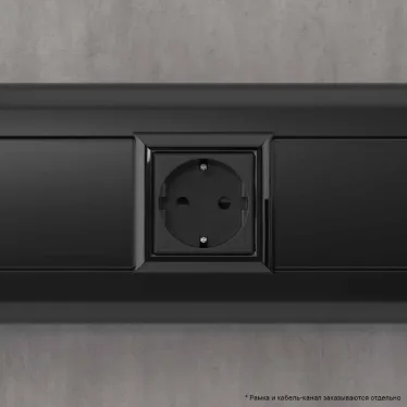 Avanti Розетка модульная, 2P+E, с з/ш, , Черный матовый, 2 модуля