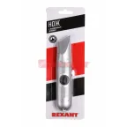 Нож с трапециевидным выдвижным лезвием, винтовой фиксатор лезвия