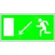 Пиктограмма (Пластина) "Напр. к эвакуационному выходу налево вниз" BL-3015.E08 для POLET | a12787 | Белый свет