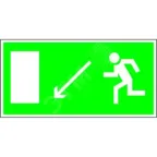 Пиктограмма (Пластина) "Напр. к эвакуационному выходу налево вниз" BL-3015.E08 для POLET | a12787 | Белый свет