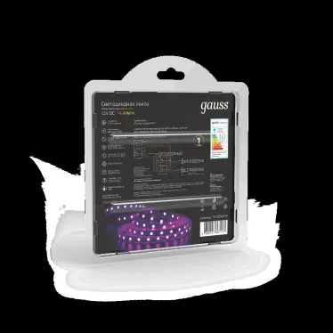 Лента светодиодная LED 5050/60-SMD 14.4 Вт/м 660 лм/м RGB DC 12В IP66 10мм (блистер 5м) Black Gauss