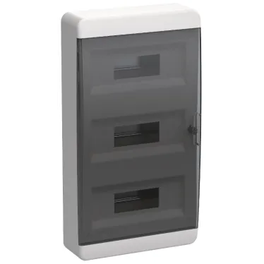 Корпус пластиковый навесной на 36 модулей ЩРН-П-36 IP41 TEKFOR черная прозрачная дверь