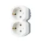 Двойник электрический 16 А с заземлением и защитными шторками, белый