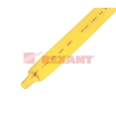 Термоусаживаемая трубка 15,0 7,5 мм, желтая, упаковка 50 шт. по 1 м, REXANT
