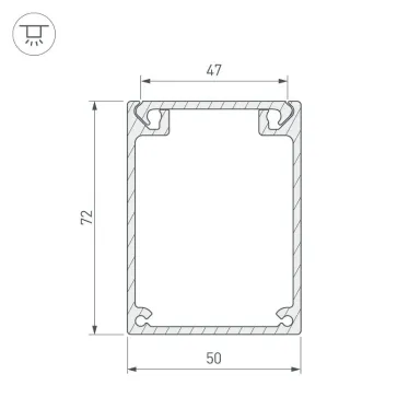 Профиль BOX72-2000 ANOD (ARL, Алюминий)