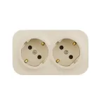 Quteo розетка двойная с заземлением с защитными шторками - 16 A - 250 В IP 20 - Слоновая кость