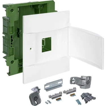 Practibox S Пластиковый щиток Встраиваемый (ЩРв-П) (в полые стены) 1X4 Белая дверь